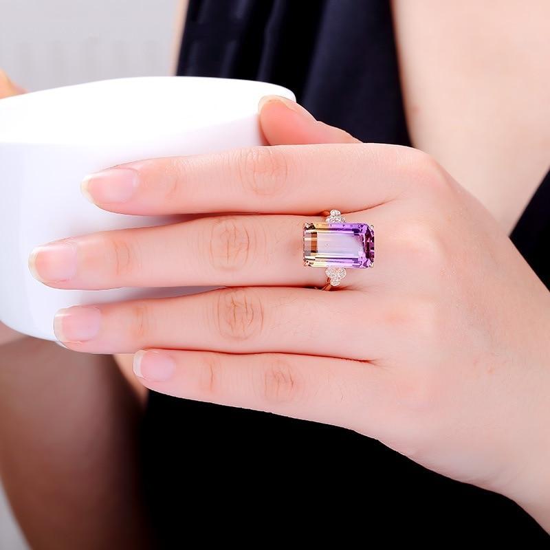 Rectangle Tourmaline Gemstone Ring - Gemring Shop