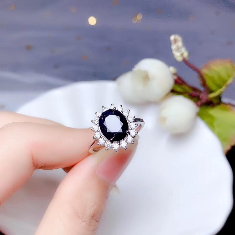 Blue Sapphire Princess Diana Ring - Gemring Shop