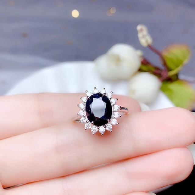 Blue Sapphire Princess Diana Ring - Gemring Shop