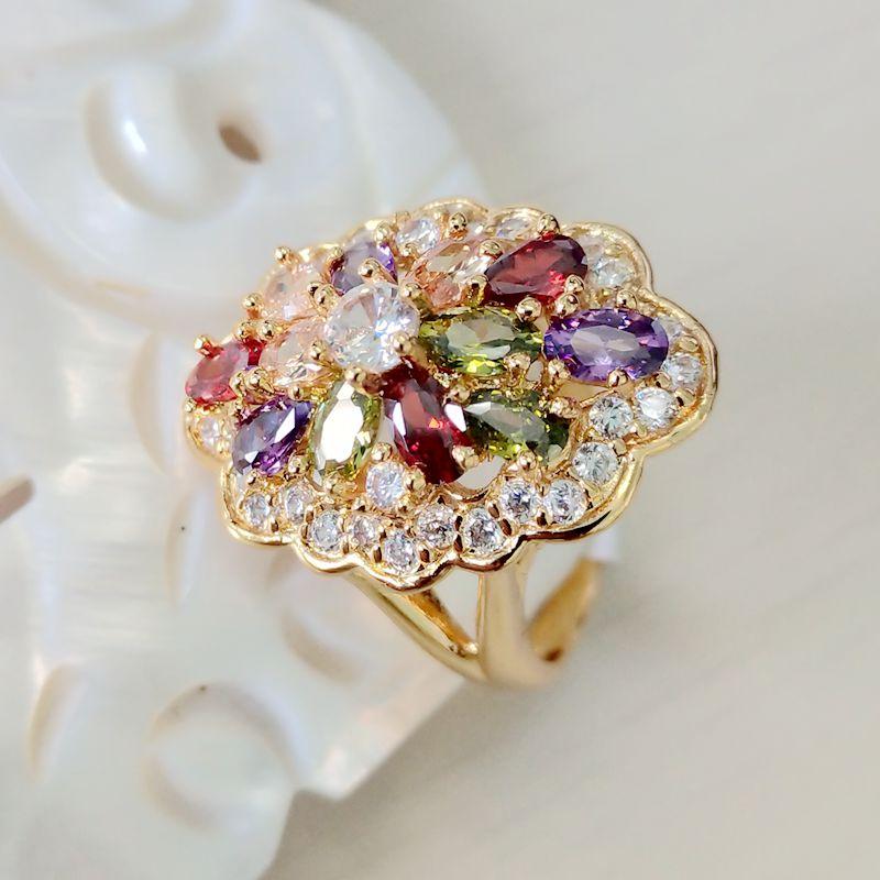 Multicolor Full Cubic Zirconia Crystal Ring - Gemring Shop