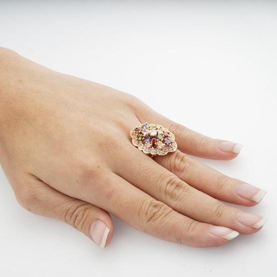 Multicolor Full Cubic Zirconia Crystal Ring - Gemring Shop
