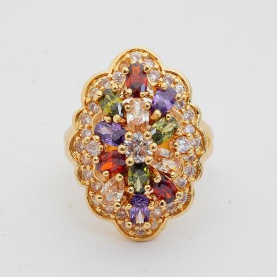 Multicolor Full Cubic Zirconia Crystal Ring - Gemring Shop