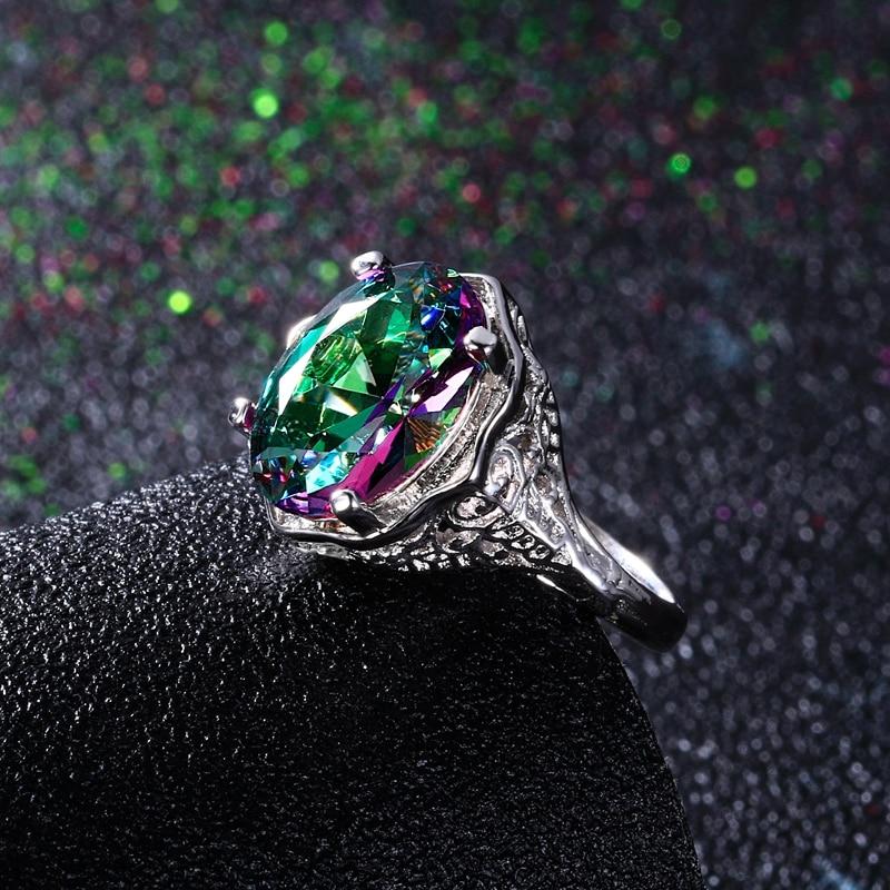Genuine Rainbow Fire Mystic Topaz Ring - Gemring Shop