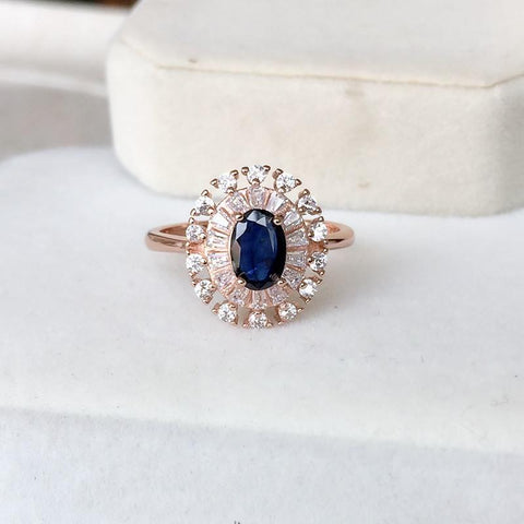 Classic Blue Sapphire Oval Ring - Gemring Shop