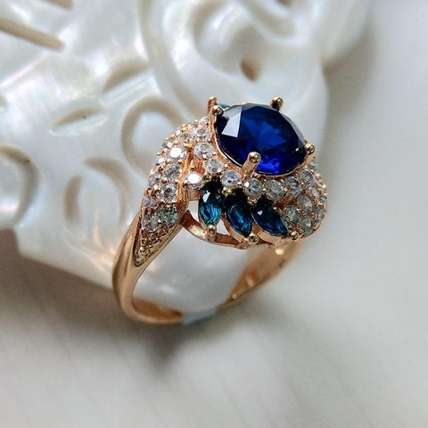 Blue Gems Zirconia Crystal Ring - Gemring Shop