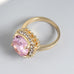 Pink Sun Flower Claw Large Zircon Finger Ring - Gemring Shop