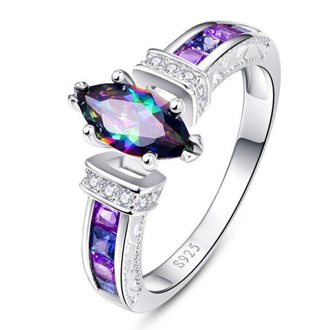 Rainbow Fire Mystic Topaz Gemstone Ring - Gemring Shop